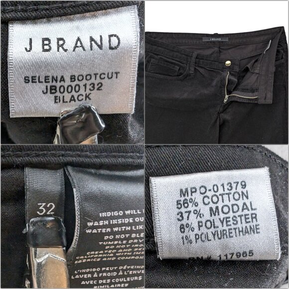 J BRAND Selena Bootcut Corduroy Pants Womens Black Modal Blend Size 32 - Picture 5 of 9